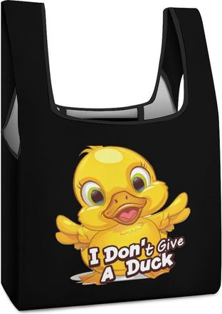 Generic I Dont Give A Duck Funny Shopping Bag Reusable Grocery Tote Bag Foldable Handbag for Travel Picnic