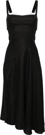 Reformation Bekki linen dress - women - Linen/Flax - 10 - Black