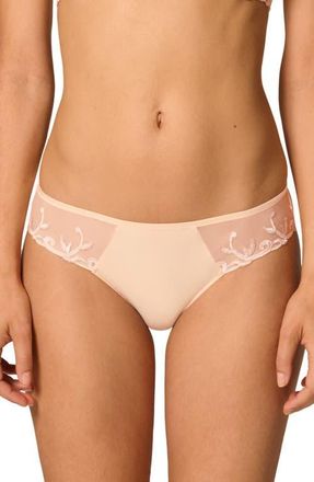 Simone P&eacute;r&egrave;le Andora Embroidered Bikini in Chic Beige at Nordstrom, Size Medium