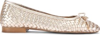 Kurt Geiger Womens Leather Nora Ballet Flats - Gold - Size UK 5
