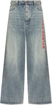 Balenciaga Jeans, Heren, Blauw, S, Leer, Jeans met logo