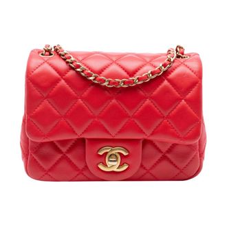 Chanel Pre-owned Quilted Leather Shoulder Bag - Dames - Pre-owned - Rood - Maat: ONE Size Leer
