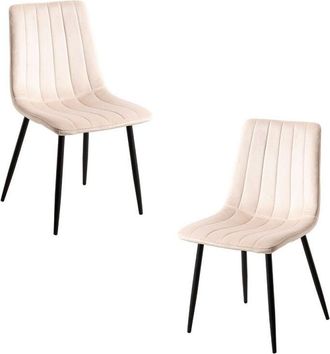 Regalos Miguel Packs Sillas Comedor - Pack 2 Sillas Liny Terciopelo - Beige