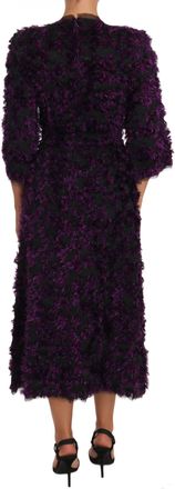 Dolce & Gabbana Womens Purple Fringe Midi Sheath Dress Polyester