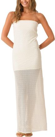 PQ Swim Aura Strapless Cover-Up Dress in Biscotti at Nordstrom, Size X-Small