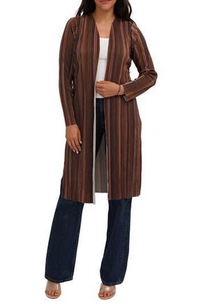 Cyrus Pliss&eacute; Print Duster in Brown Combo at Nordstrom Rack, Size X-Large