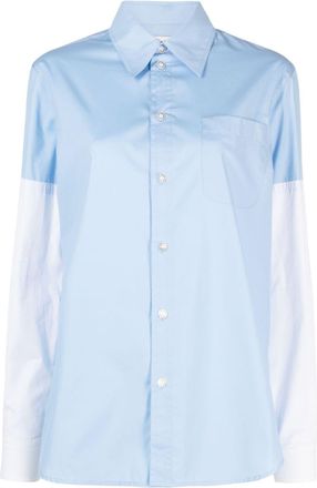 Marni long-sleeve cotton shirt - women - Cotton - 42 - Blue