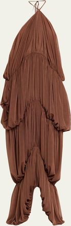 Ronny Kobo Bia Draped Halter Column Maxi Dress
