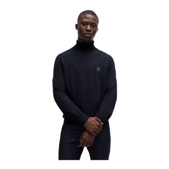 HUGO BOSS Truien & Vesten, Heren, Blauw, 2Xl, Turtleneck Trui