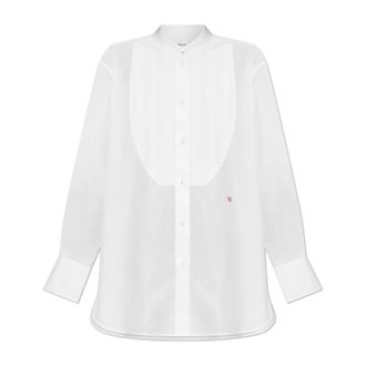 Victoria Beckham Shirts, female, White, Size: 2XS Shirt with stand-up collar