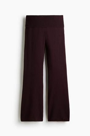 H&M Knitted Yoga Pants in Burgundy at Nordstrom, Size Xx-Small