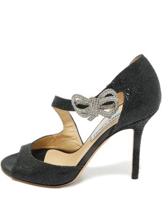Jimmy Choo London glitter peep-toe pumps - Black