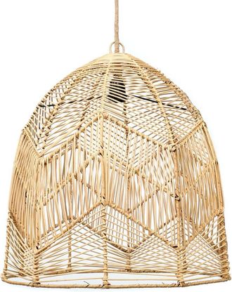 Bazar Bizar L&aacute;mpara colgante de rat&aacute;n en marr&oacute;n 50x50x50 cm