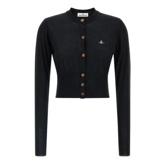 Vivienne Westwood Bea Cropped Cardigan - female - Vivienne Westwood - Cardigans - Black - XS - Knitwear