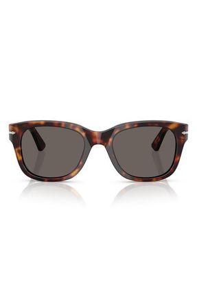 Persol Gender Inclusive PO3372S 53mm Square Sunglasses in Havana /Dark Grey at Nordstrom