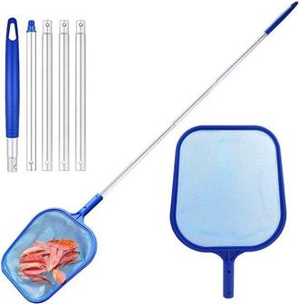 No Brand Red Recogepipas Para Piscinas - 150 Cm, Ajustable, Malla Fina, Con Guantes De Silicona Y Pa&ntilde;o