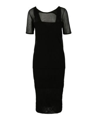 Bottega Veneta Womens Two-Layered Midi Dress - Black - Size IT 38 (Womens)
