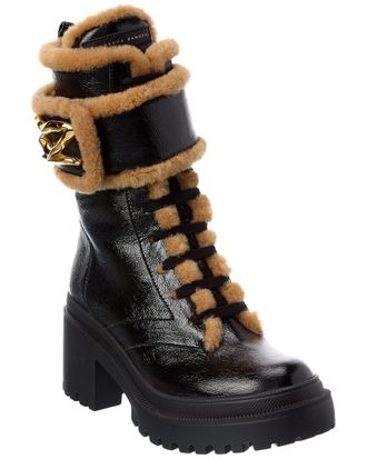 Giuseppe Zanotti Gz Paloma Leather & Shearling Biker Boot