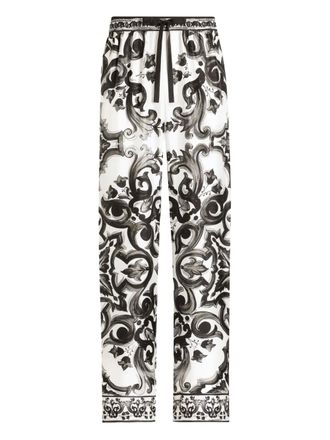 Dolce & Gabbana Majolica-print trousers - White