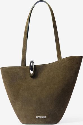 Jacquemus Trapezf&ouml;rmige Nubuck-Beuteltasche Le Bambola Moyen
