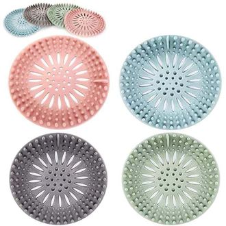 OEM Juego De 4 Coladores De Silicona Para Fregadero, Para Filtrar El Cabello, Atrapar El Pelo, En 4 Colores, Aptos Para Ba&ntilde;o, Ba&ntilde;era Y Cocina - Crezuo