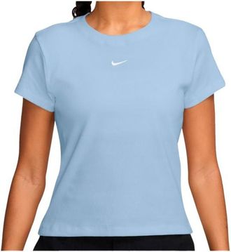 Nike Sportswear Tight Ribbed S/S T-Shirt Funktionsshirt f&uuml;r Damen | blau