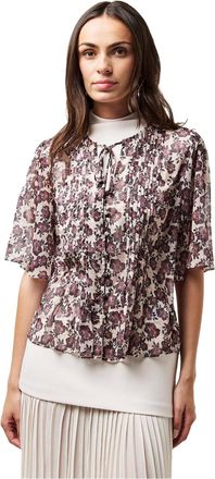 French Connection Dames/Dames Elysian Bloemen Strikhals Pofmouw Blouse (Blush Roze)