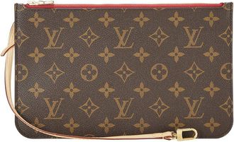 Louis Vuitton Red Monogram Coated Canvas Neverfull Pouch Mm (Authentic Pre- Loved)