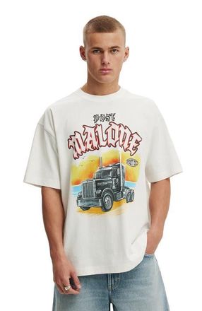 Cotton On Mens Box Fit Premium Music T-Shirt in Vintage White Post Malone at Nordstrom, Size Xx-Large