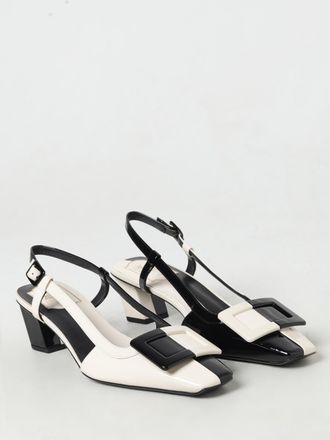 Roger Vivier Womens Buckle-Detailed Slingback Heel White