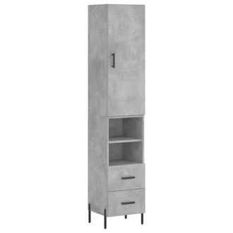 vidaXL Aparador De Madera Contrachapada Gris Hormig&oacute;n 34,5x34x180 Cm Vidaxl