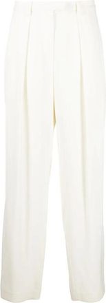 Brunello Cucinelli Natural Wool Blend Pleated Trousers, Brand Size 44 (US Size 10)