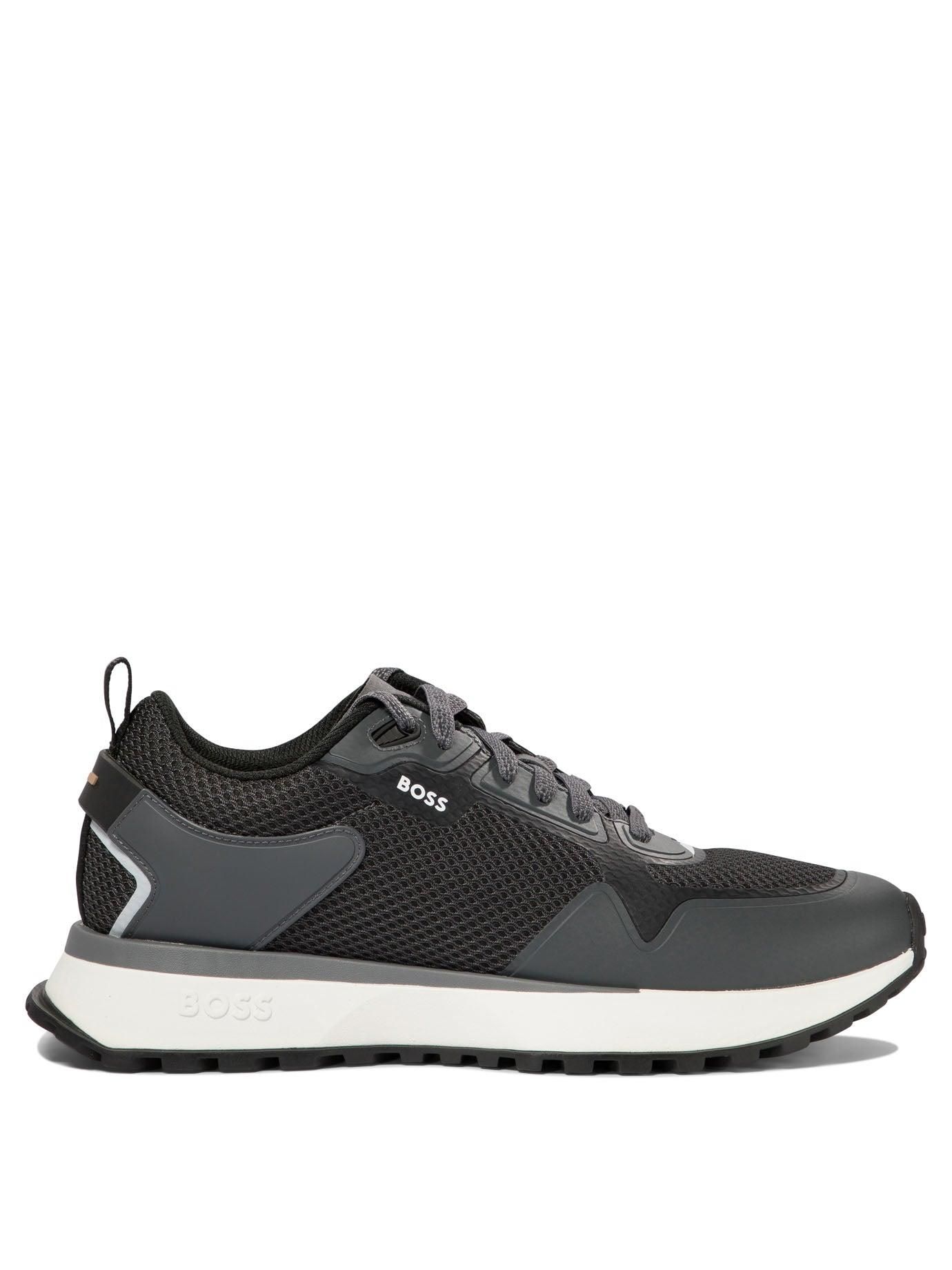 Grey hugo boss trainers online