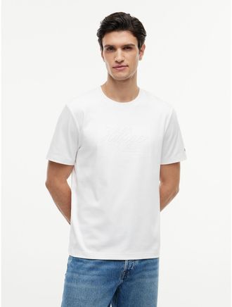 Tommy Hilfiger Mens Embroidered Rope Logo Interlock T-Shirt - White - XL