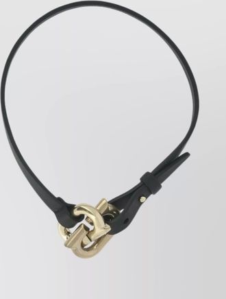 Ferragamo gold-tone buckle leather bracelet