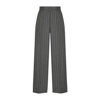 Manuel Ritz Straight-leg Pinstripe Trousers with Micro-paillettes - female - Manuel Ritz - Wide Trousers - Gray - L - Trousers