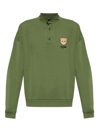 Moschino button bear-graphic polo shirts - men - Cotton/Elastane - L - Green