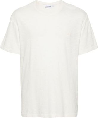 Calvin Klein logo-detail T-shirt - men - Linen/Flax/Cotton - XXXL - White