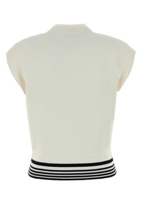 Autry Womens Viscosetop Tank Top White Viscose Nylon Sweater