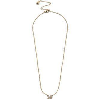 BaubleBar Varsity Number Custom Necklace in Gold/Clear at Nordstrom
