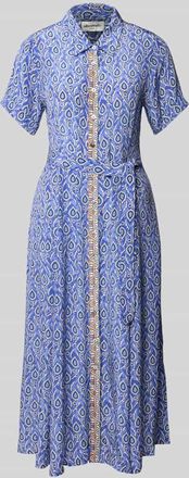 Lollys Laundry Hemdblusenkleid aus Viskose mit Bindeg&uuml;rtel Modell Blake in Royal, Gr&ouml;&szlig;e XS