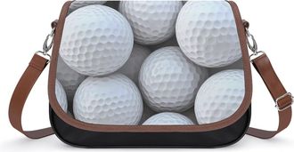 Generic White Golf Balls Small Womens Crossbody Bags Shoulder Handbag with Adjustable Strap for Travel