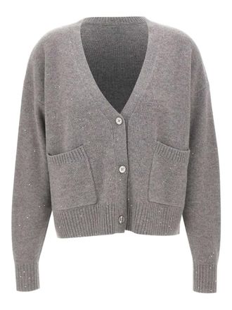 Kaos pockets cardigan - women - Wool/Polyester/Mother of Pearl - S - Grey