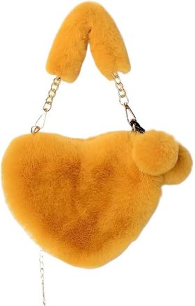 Generic Womens Plush Bags Plush Handbag Heart Shaped Shoulder Crossbody Bag Autumn Winter Versatile Coin Purse Soft(Color 05)