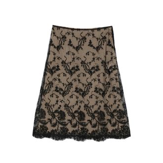Fendi Floral-lace Midi Skirt