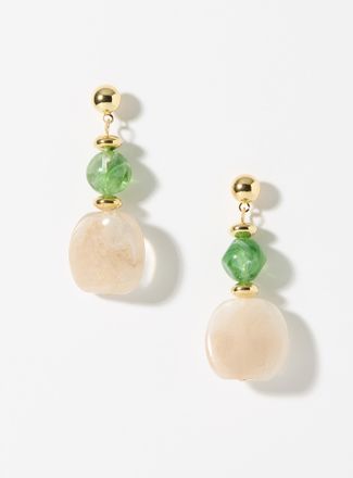 Simons Womens Large gemstone earrings