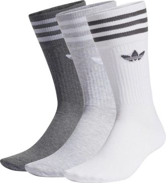 adidas Mens adidas originals Stripe Logo Sports Socks 3 Pairs White / Gray / Black H62021