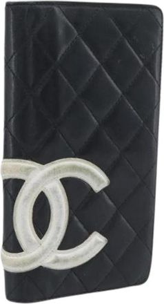 Chanel Pre-owned Vintage Long Wallet - Dames - Vintage Accessoires - Zwart - ONE Size - Leer - Vintage