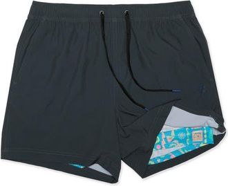 Party Pants Solid Game Changer 5-Inch Swim Trunks in Black at Nordstrom, Size Xx-Large