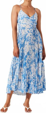 Astr Blythe Dress In Blue / White Floral